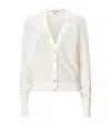 Allsaints Womens Chalk White Honor V-neck Long-sleeve Wool Cardigan In White