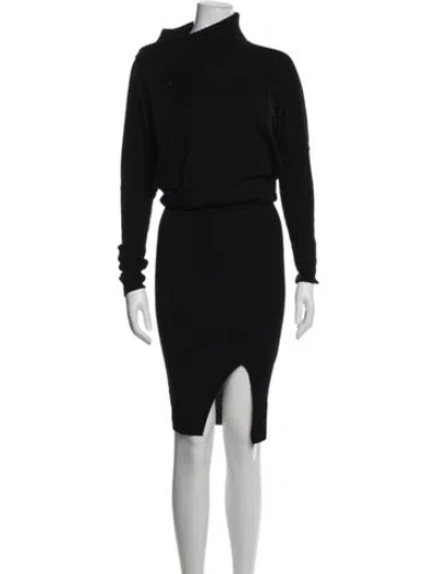 Pre-owned Allsaints Wool Knee-length Dress In Black