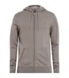 Allsaints Mens Chestnut Brown Mode Zipped Merino-wool Hoody In Brown