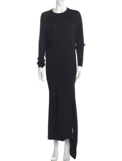 Pre-owned Allsaints Wool Long Dress In Black