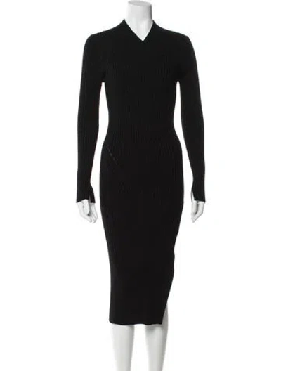 Pre-owned Allsaints Wool Midi Length Dress In Black