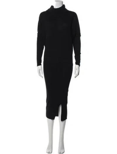 Pre-owned Allsaints Wool Midi Length Dress In Black
