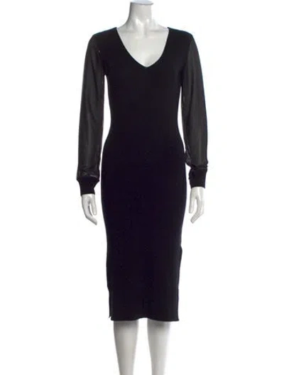 Pre-owned Allsaints Wool Midi Length Dress In Black