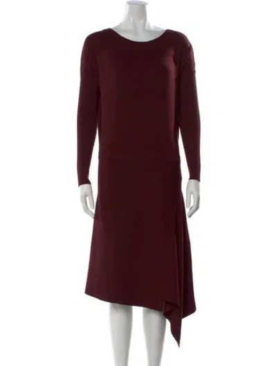 Pre-owned Allsaints Wool Midi Length Dress In Burgundy