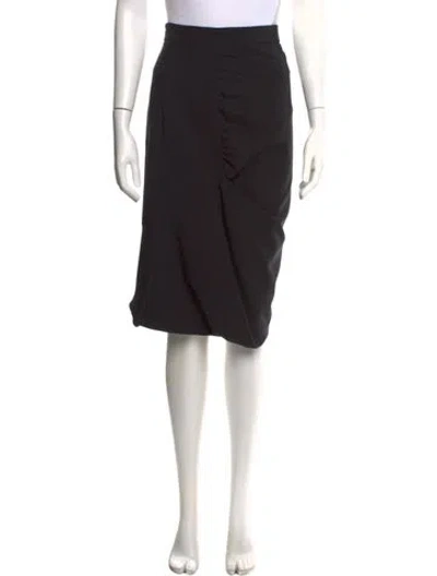 Pre-owned Allsaints Wool Midi Length Skirt In Black