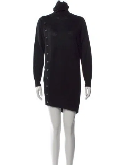 Pre-owned Allsaints Wool Mini Dress In Black