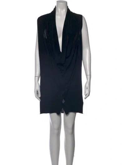 Pre-owned Allsaints Wool Mini Dress In Black/blue