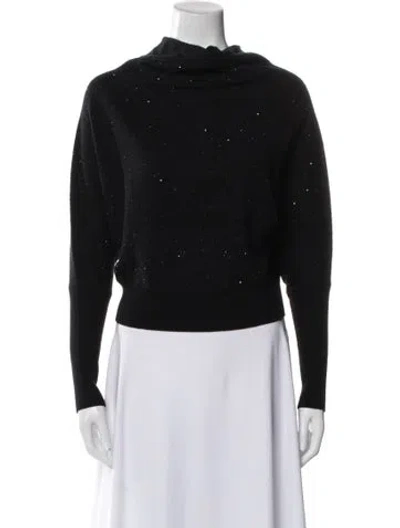 Pre-owned Allsaints Wool Mock Neck Sweater In Black