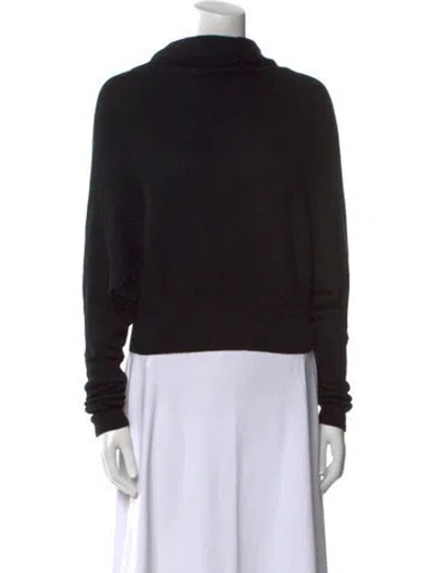 Pre-owned Allsaints Wool Mock Neck Sweater In Black