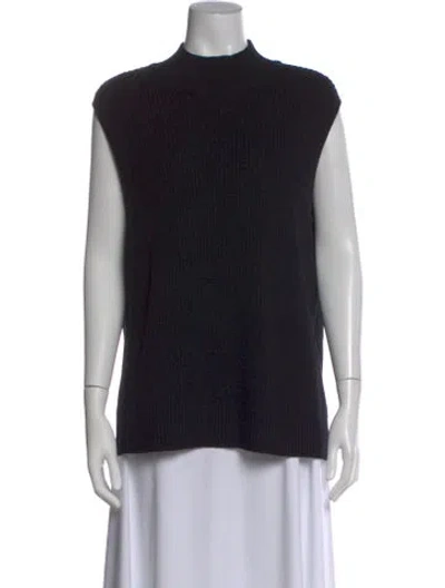 Pre-owned Allsaints Wool Mock Neck Sweater In Black