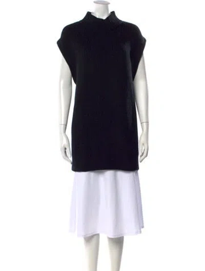 Pre-owned Allsaints Wool Mock Neck Sweater In Black