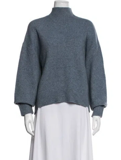 Pre-owned Allsaints Wool Mock Neck Sweater In Blue