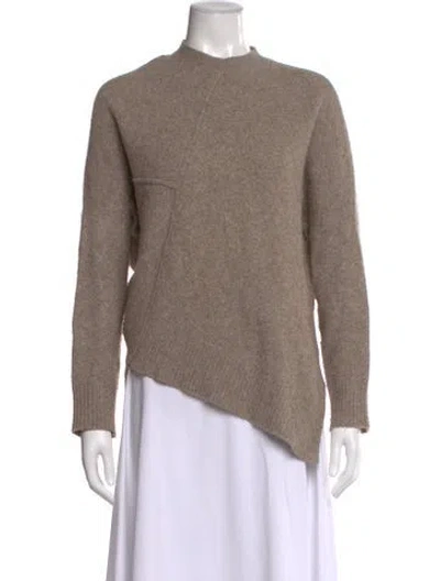 Pre-owned Allsaints Wool Mock Neck Sweater In Brown