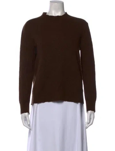 Pre-owned Allsaints Wool Mock Neck Sweater In Brown