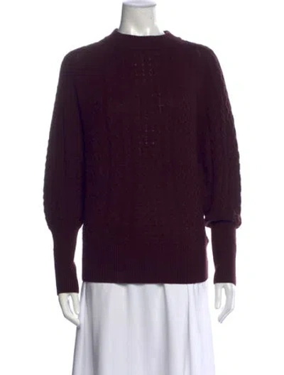Pre-owned Allsaints Wool Mock Neck Sweater In Burgundy/purple