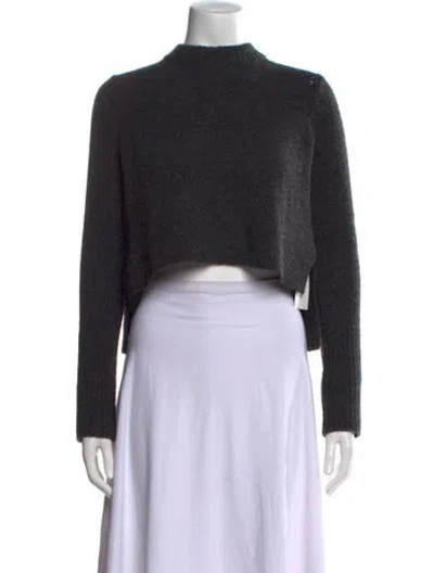 Pre-owned Allsaints Wool Mock Neck Sweater In Gray
