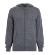 Allsaints Mens Mode Zipped Merino-wool Hoody Smith Blue Xxl