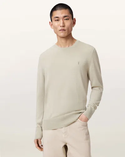 Allsaints Wool Mode Merino Crew Neck Ramskull Jumper