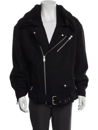 Pre-owned Allsaints Wool Moto Jacket In Black