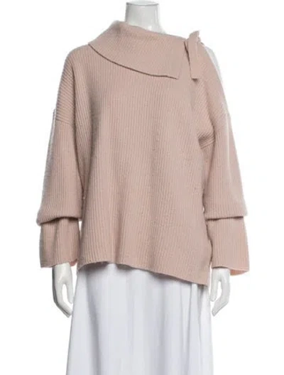 Pre-owned Allsaints Wool Off-the-shoulder Sweater In Pink