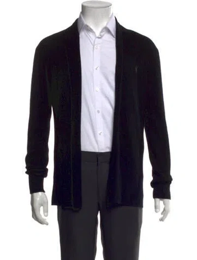 Pre-owned Allsaints Wool Open Front Cardigan In Blue