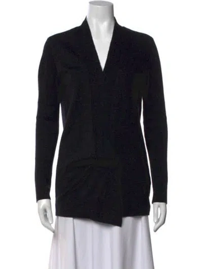 Pre-owned Allsaints Wool Open Front Sweater In Black