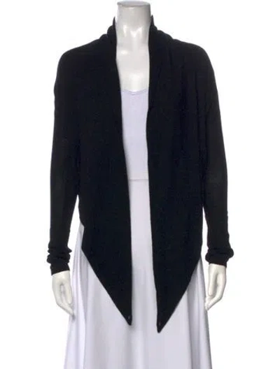 Pre-owned Allsaints Wool Open Front Sweater In Black