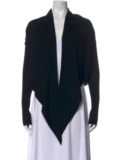 Pre-owned Allsaints Wool Open Front Sweater In Black