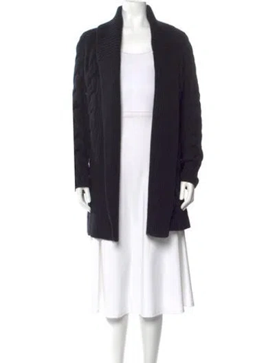 Pre-owned Allsaints Wool Open Front Sweater In Blue