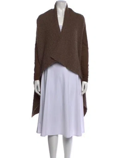 Pre-owned Allsaints Wool Open Front Sweater In Brown