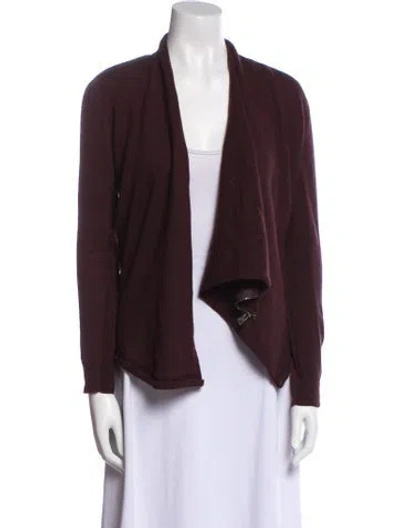 Pre-owned Allsaints Wool Open Front Sweater In Burgundy