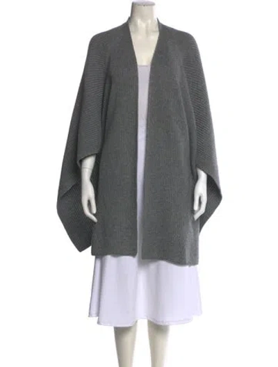 Pre-owned Allsaints Wool Open Front Sweater In Gray