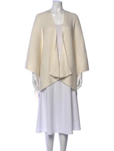 Pre-owned Allsaints Wool Open Front Sweater In Neutral