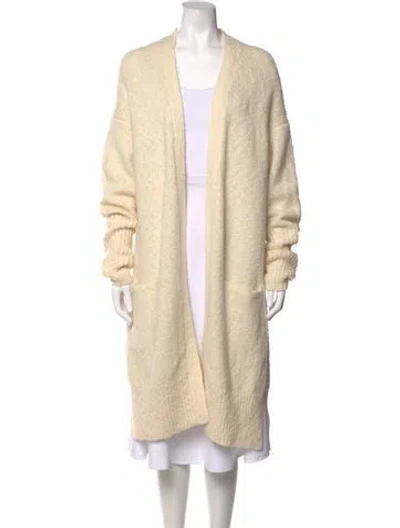 Pre-owned Allsaints Wool Open Front Sweater In Neutrals