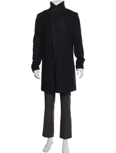 Pre-owned Allsaints Wool Overcoat In Blue