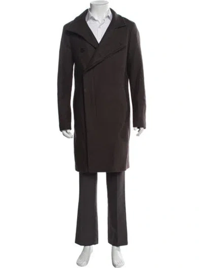 Pre-owned Allsaints Wool Overcoat In Brown
