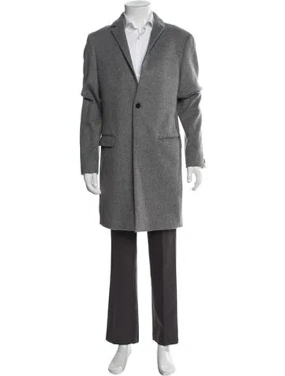 Pre-owned Allsaints Wool Overcoat In Gray