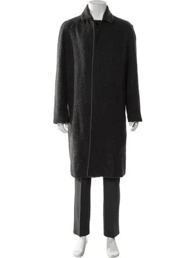 Pre-owned Allsaints Wool Overcoat In Gray