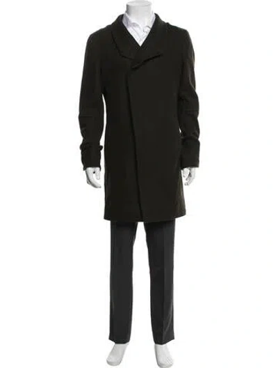 Pre-owned Allsaints Wool Overcoat In Green