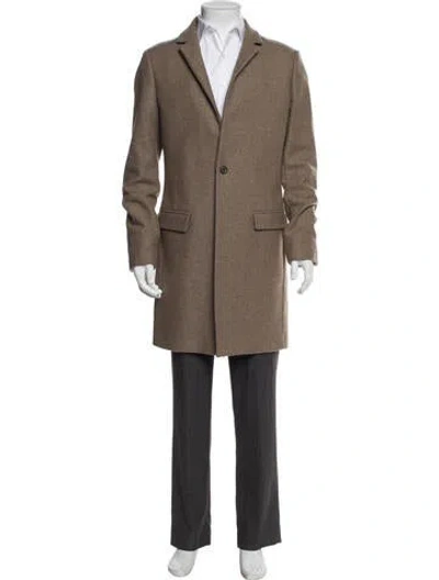 Pre-owned Allsaints Wool Overcoat In Neutral