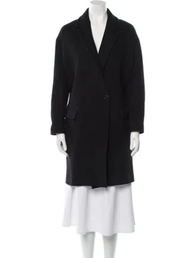 Pre-owned Allsaints Wool Peacoat In Black