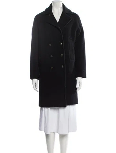Pre-owned Allsaints Wool Peacoat In Black