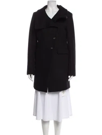 Pre-owned Allsaints Wool Peacoat In Black