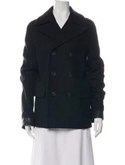 Pre-owned Allsaints Wool Peacoat In Black