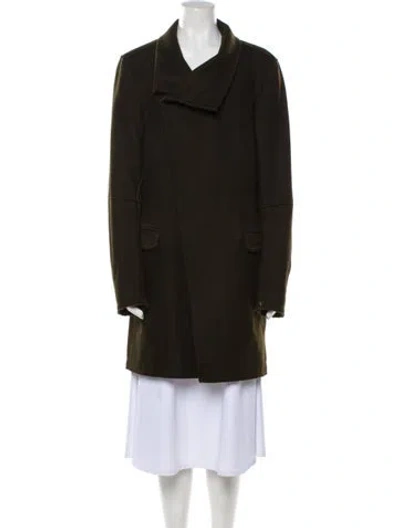 Pre-owned Allsaints Wool Peacoat In Green