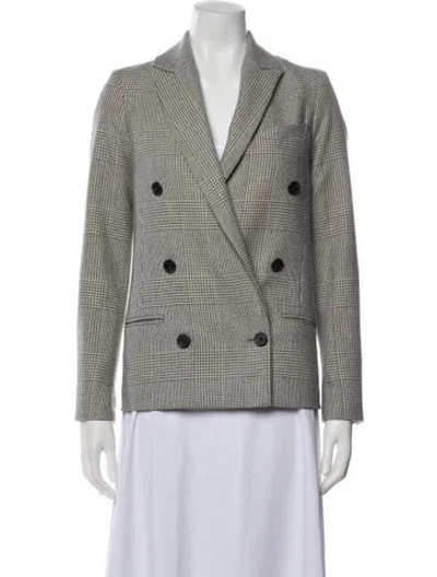 Pre-owned Allsaints Wool Plaid Print Blazer In Multi