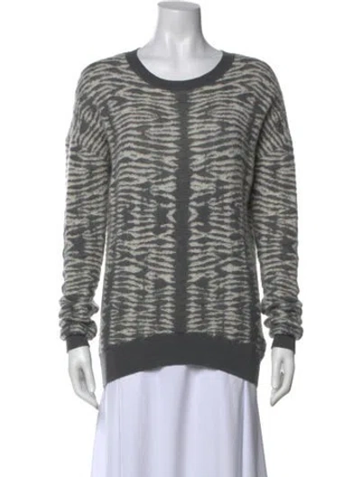 Pre-owned Allsaints Wool Printed Sweater In Gray