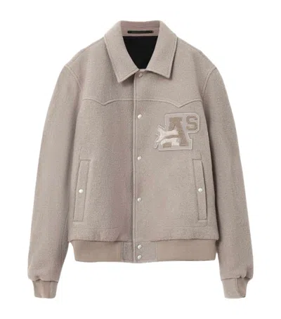 Allsaints Wool Royce Bomber Jacket In Brown