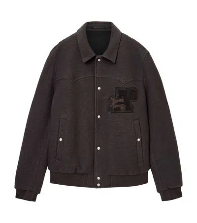 Allsaints Wool Royce Bomber Jacket In Brown