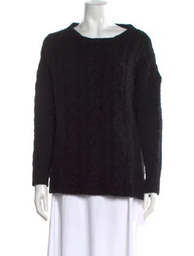 Pre-owned Allsaints Wool Scoop Neck Sweater In Black